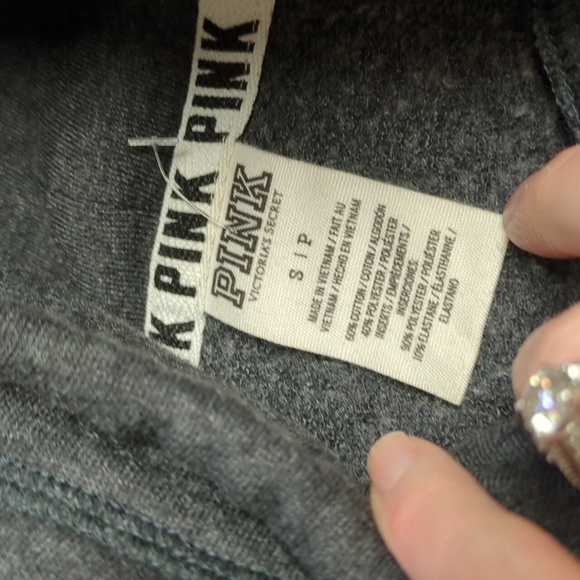 VS PINK Gray Funnel Neck Hoodie - Picture 3 of 3